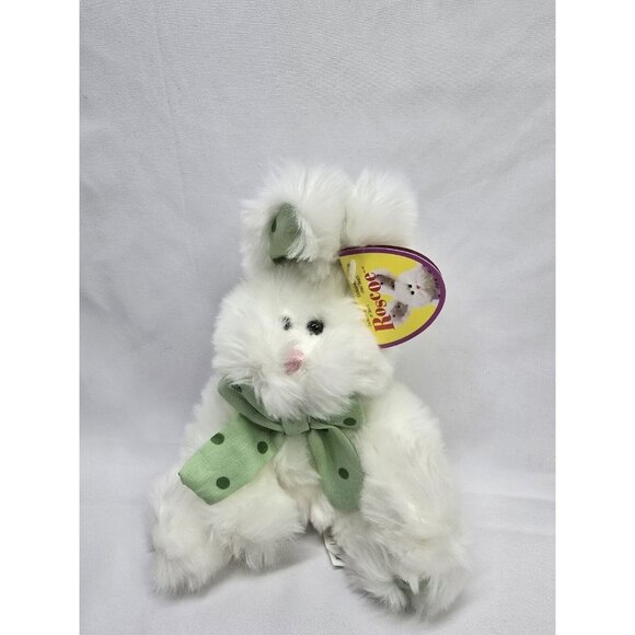 Sears Other - Sears Roscoe White Pink w/Green Spotted Ears Bow Rabbit Plush Easter Bunny New